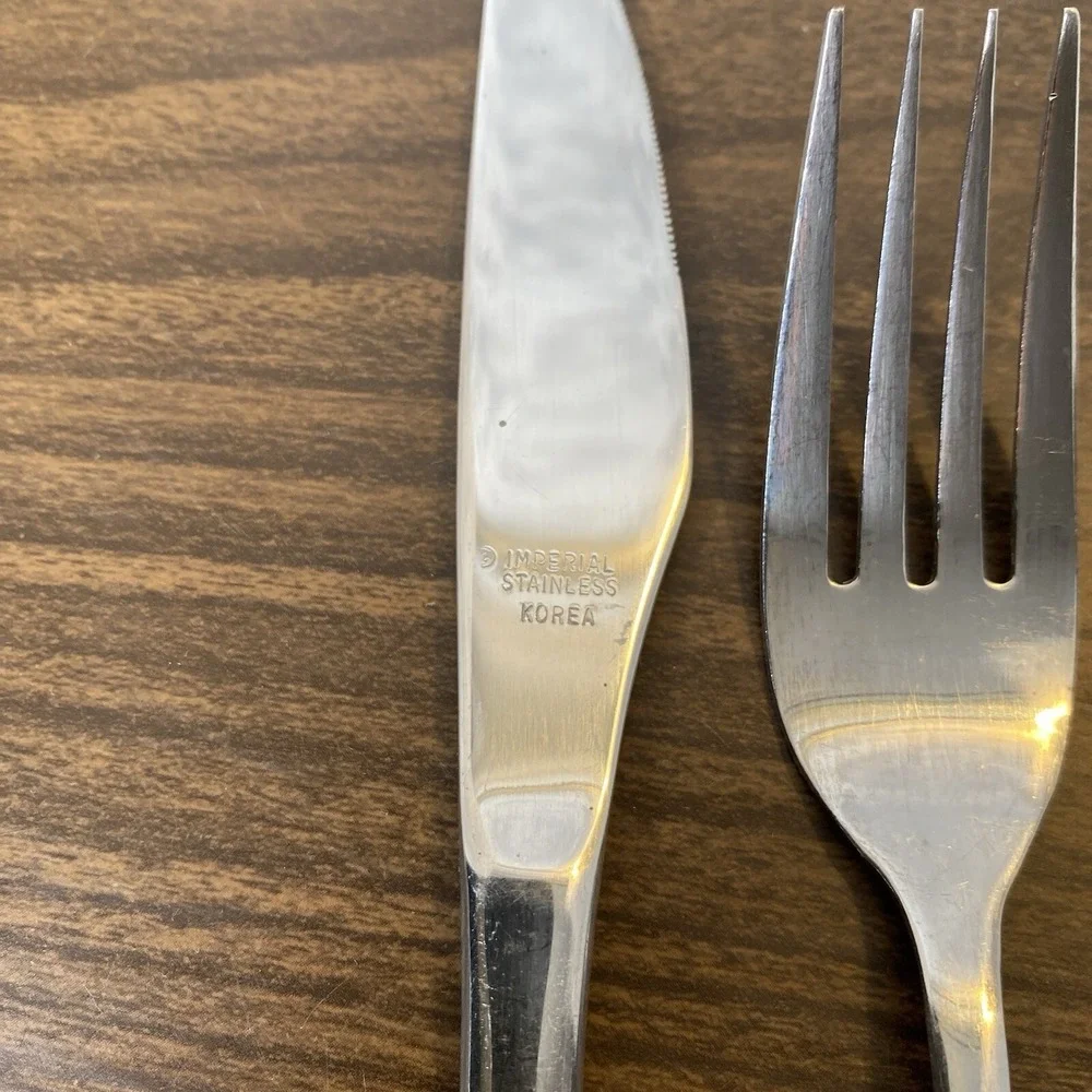 VTG Imperial Stainless 4pc TROPIC GARDEN Dinner Fork Knife Place Spoon Teaspoon
